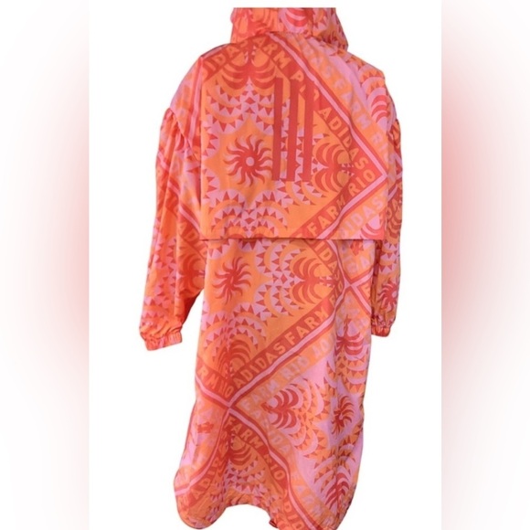 FARM RIO ADIDAS LONG JACKET WINBREAKER
TROPICAL COAT PINK RED TOMATO SOCCER MED - Picture 10 of 12